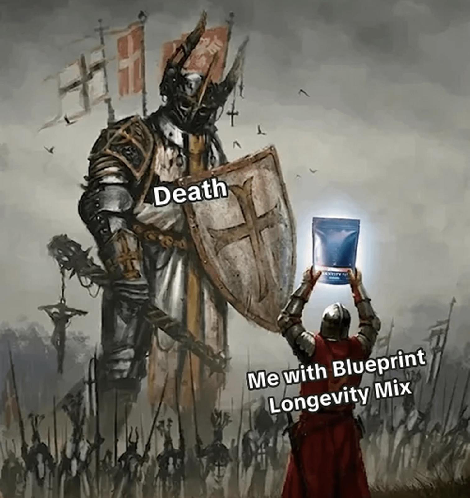 Blueprint death brand meme ad example